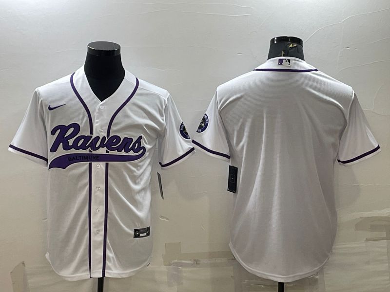 Men Baltimore Ravens Blank White 2022 Nike Co branded NFL Jersey